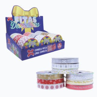 Fita plastica decorativa 15mmx10m - NATAL - CX C/ 36