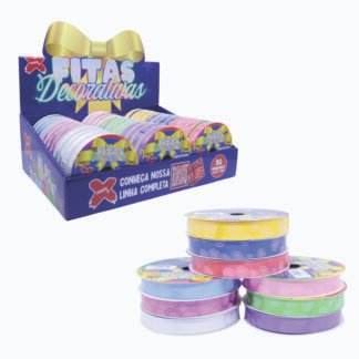 Fita plastica decorativa 15mmx10m - LOVE - CX C/ 36 (vm,am,az es,vd cl,rx,pk,rs cl,az cl,pr)
