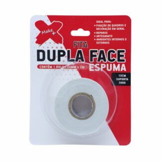 FITA DUPLA FACE 1MM - 12MM*2M BLISTER C/1 - ESPUMA