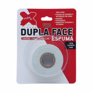 FITA DUPLA FACE 1MM - 24MM*2M BLISTER C/1 - ESPUMA