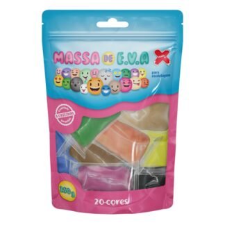 Massa De Eva Para Modelagem 250 G, 20 Cores/Pct (12,5G De Cada) Am/Am L/Az C/ Az E/ Bg /Br / Cz / Lj / Mr / Pk / Pt / Rs /Rs B / Rx / Sm / Vd C / Vd E / Vd F / Vm / Vl