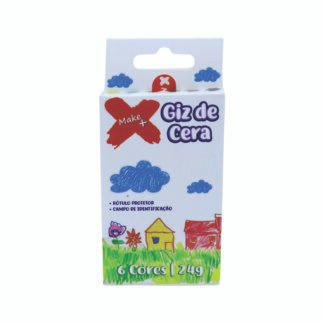 GIZ DE CERA C/ CAPA 6 CORES REDONDO 8X80MM 24GR