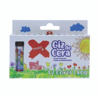 GIZ DE CERA C/ CAPA 12 CORES REDONDO 11X70MM 80GR
