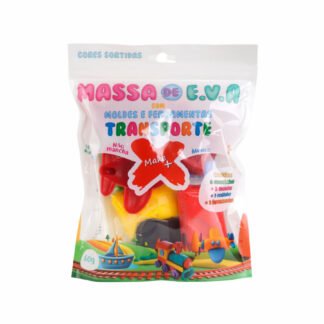 KIT MASSA DE EVA COM MOLDES E FERRAMENTAS - TRANSPORTE 60G