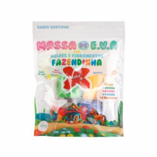 KIT MASSA DE EVA COM MOLDES E FERRAMENTAS - FAZENDINHA 60G