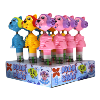 BOLHA DE SABÃO CACHORRO C/ SOM DIVERTIDO CORES SORTIDAS 27ML DISPLAY C/12