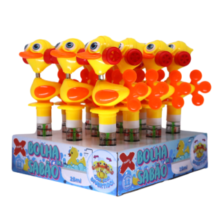 BOLHA DE SABÃO PATO C/ SOM DIVERTIDO CORES SORTIDAS 27ML DISPLAY C/12