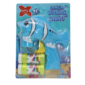 LANÇA BOLHAS DE SABÃO PEIXINHO AZUL C/ LUZ 48ML BLISTER UNT