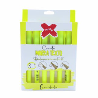 MARCA TEXTO 3X1 CX C/ 06 - AMARELO