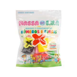 KIT MASSA DE EVA COM MOLDES E FERRAMENTAS - NUMEROS E SINAIS 60G