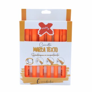 MARCA TEXTO 3X1 CX C/ 06 - LARANJA