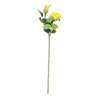 Rosa 8 cm c/ Botão - 45 cm - Amarelo - Toque AVELUDADO