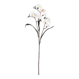 Haste Orquídea 7 cm c/ 9 - 80 cm - Branco - Toque Acetinado