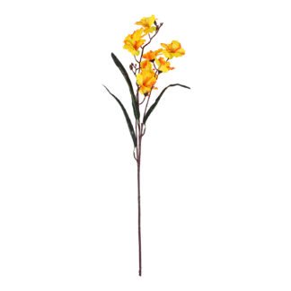Haste Orquídea 7 cm c/ 9 - 80 cm - Amarelo - Toque Acetinado
