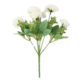 Buquê de Dália 6 cm c/ 6 - 30 cm - Branco - Toque SEDA