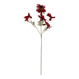 Haste Crisântemo 9 cm c/6 - 60 cm - Vermelho Bordo - Toque SEDA