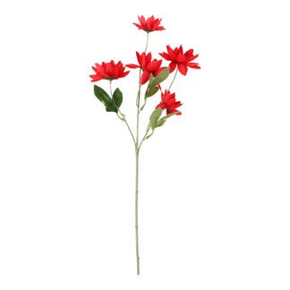 Crisântemo 4 cm c/ 5 - 48 cm - Vermelho - Toque Acetinado