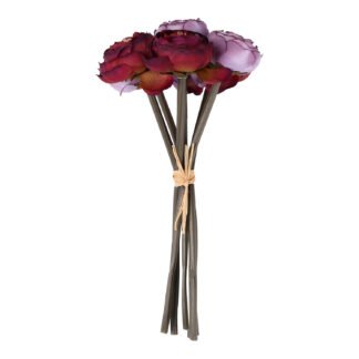 Buquê Camélias 4 cm - 20 cm - Violeta - Toque Acetinado