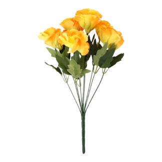 Buquê Lisianto 7,5 cm c/ 5 - 40 cm - Amarelo - Toque SEDA