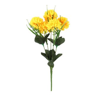 Buquê de Cravo 6,5 cm c/ 5 - 35 cm - Amarelo - Toque Acetinado