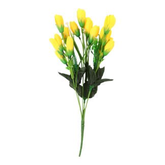 Buquê de Tulipa 1,5 cm c/ 18 - 35 cm Amarelo - Toque Acetinado