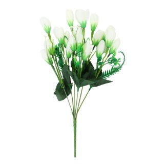 Buquê de Tulipa 1,5 cm c/ 18 - 35 cm - Branco - Toque Acetinado