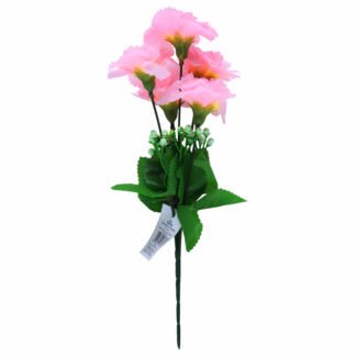 Buquê Flor De Hibisco Rosa Claro C/ 5 - 29 cm - Rosa Claro Toque Acetinado