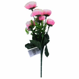 Buquê Rosa Chá Rosa C/ 5 - 27 cm - Rosa Toque Acetinado