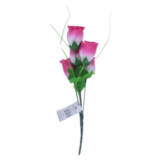 Buquê De Rosas C/ 5 - 30 cm - Pink Toque Acetinado