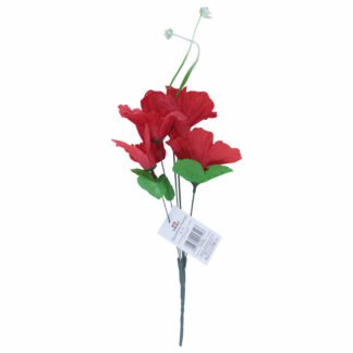 Buquê De Hibisco C/ 5 - 30 cm - Vermelho Toque Acetinado