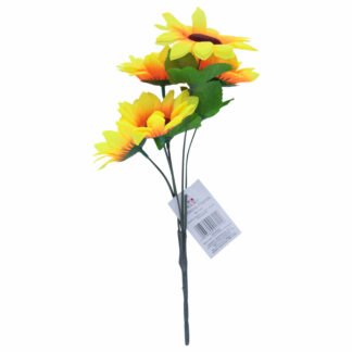 Buquê Girassol - C/ 5 - 30cm - Amarelo Toque Acetinado