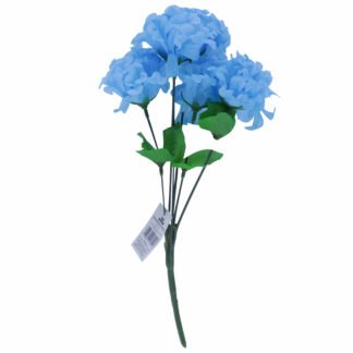 Buquê De Dália C/ 6 - 30 cm - Azul Claro Toque Acetinado