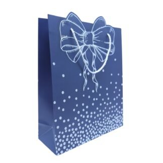 SACOLA PRESENTE 26*10*32 - LAÇO AZUL ESCURO