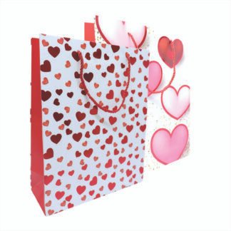 SACOLA PRESENTE 26*10*32 - CORAÇÃO SORTIDO