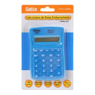 CALCULADORA - 8 DIGITOS(2827) Emborrachada 88x57x9,5 - Bateria - Azul
