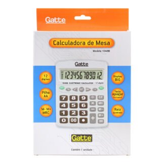 CALCULADORA - 12 DIGITOS (1048B) 207x160x57 Pilha - Cinza (Não acompanha pilha)