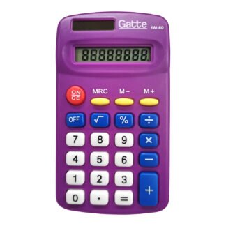 CALCULADORA - 8 DIGITOS (402) 103x64x20 - Solar e Pilha AA - Roxo