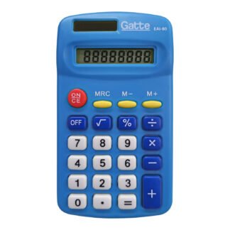 CALCULADORA - 8 DIGITOS (402) 103x64x20 - Solar e Pilha AA - Azul