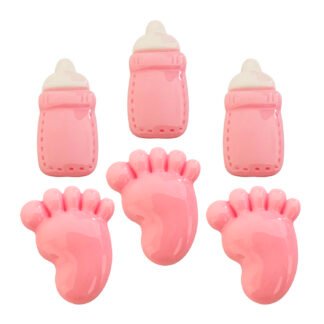 Charms para decoração 28mm - Baby menina c/ 6 und