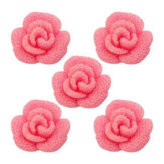 Charms para decoração 30mm - Rosa luxo c/ 5 und