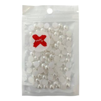 Pedra Decorativa - Meia Perola Abs 8Mm - 17 Grs - Branco