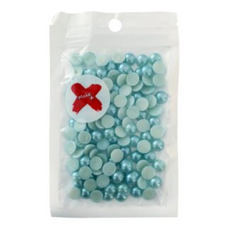 Pedra Decorativa - Meia Perola Abs 8Mm - 17 Grs - Azul Perolado