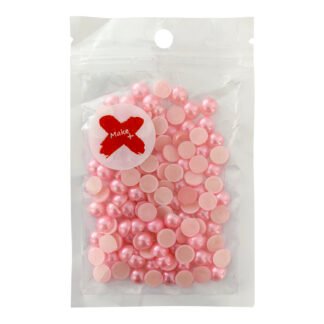 Pedra Decorativa - Meia Perola Abs 8Mm - 17 Grs - Rosa Perolado