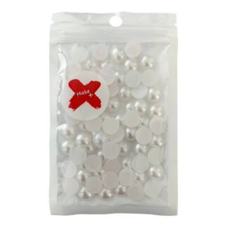 Pedra Decorativa - Meia Perola Abs 10Mm - 17 Grs - Branco