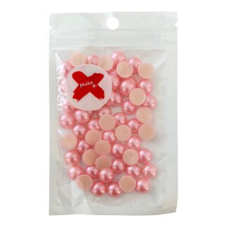 Pedra Decorativa - Meia Perola Abs 10Mm - 17 Grs - Rosa Perolado