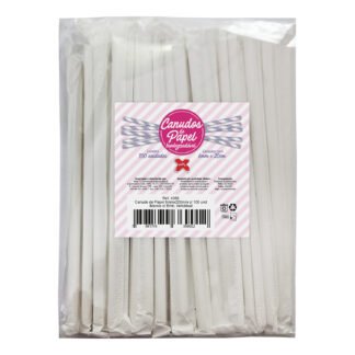 Canudo de Papel 6mmx200mm c/ 100 und - Branco c/ Emb. Individual