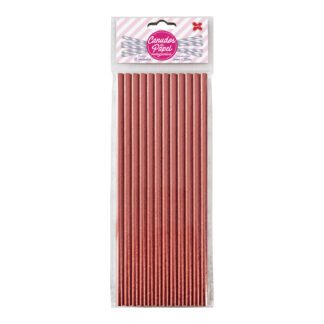 Canudo de Papel 6mmx200mm c/ 12 und - Rose Gold