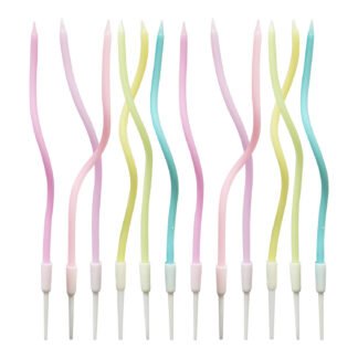 Vela Espiral 0,4X15,5 cm c/ 12 Colorida Candy Listrada