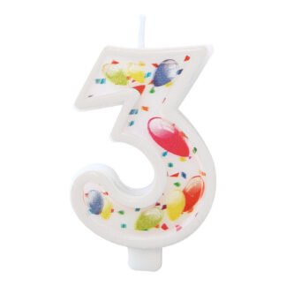 Vela Estampada 9,5 cm Balãozinho "3"