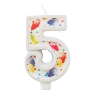 Vela Estampada 9,5 cm Balãozinho "5"
